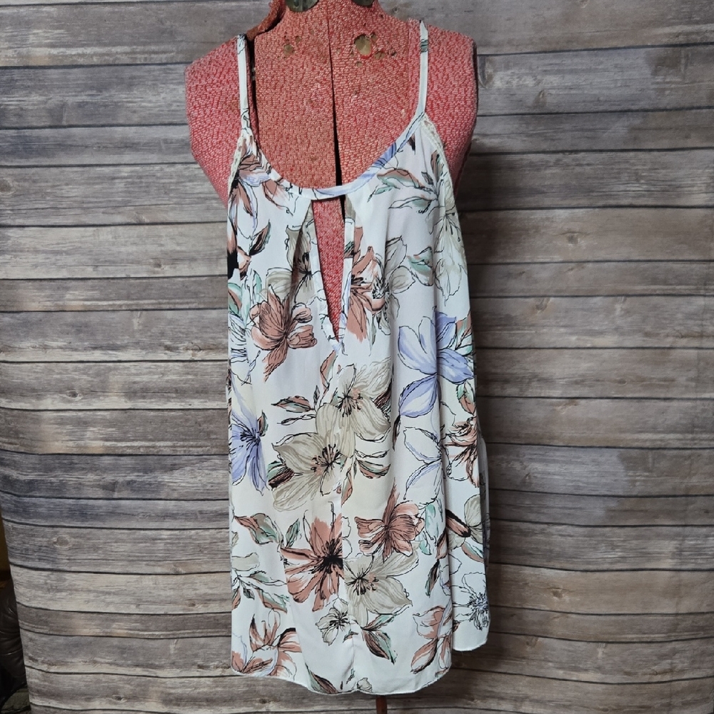 January 7 Floral Spaghetti Strap Blouse - Multicolor
